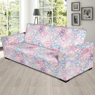 Dahlia Pattern Print Design 01 Sofa Slipcover