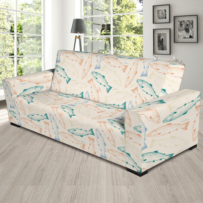 Salmon Fish Print Design LKS305 Sofa Slipcover