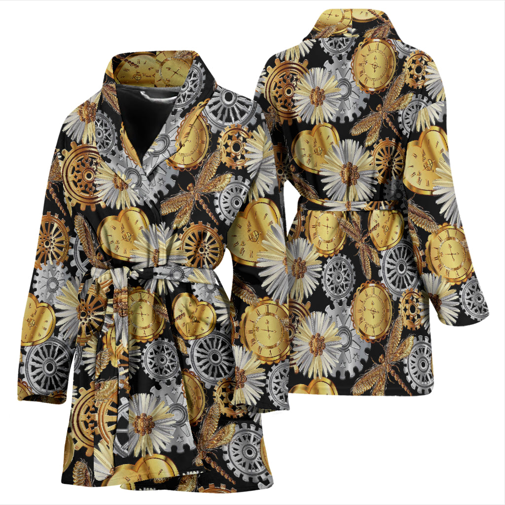Steampunk Dragonfly Print Design LKS302 Women Bathrobe