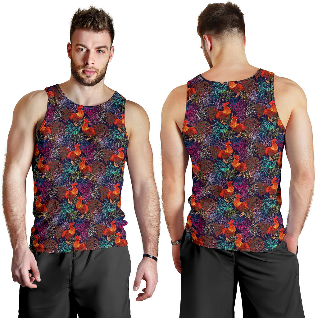 Rooster Print Style Men Tank Top