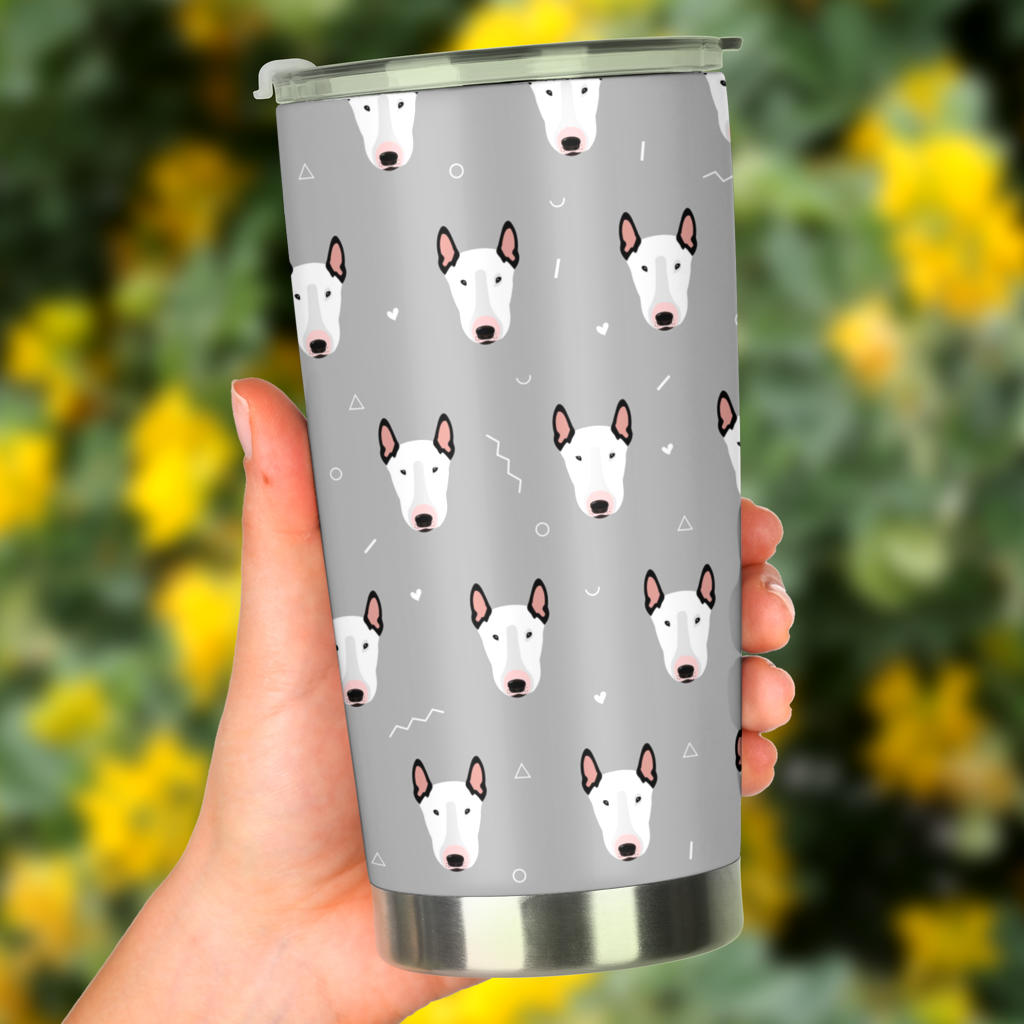 Bull Terrier Head Print Pattern Tumbler