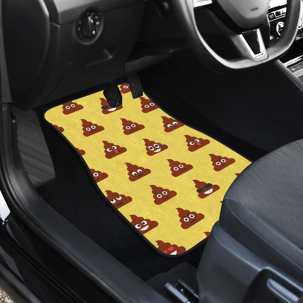 Emoji Poop Print Pattern Car Floor Mats Front Back