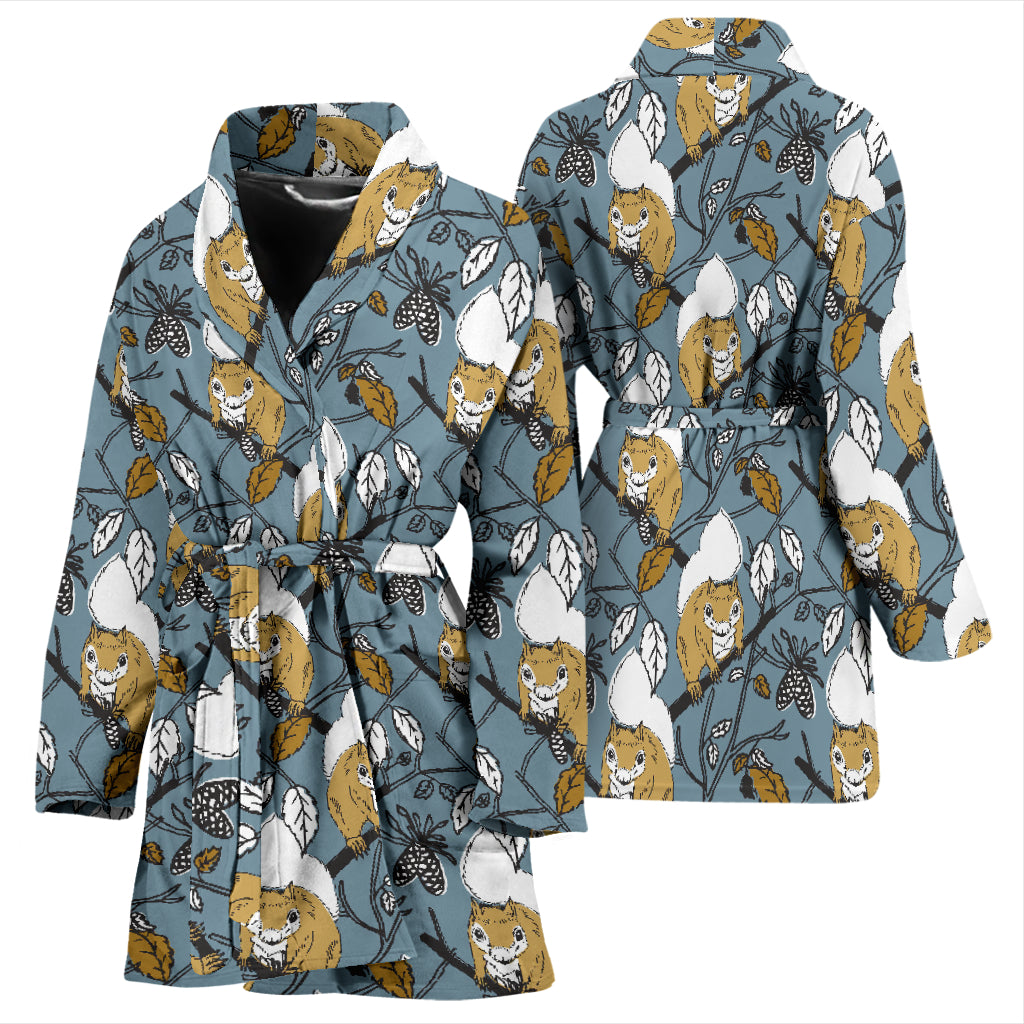 Squirrel Print Design LKS305 Women Bathrobe
