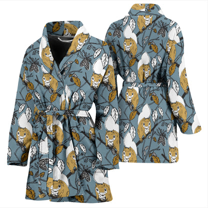 Squirrel Print Design LKS305 Women Bathrobe