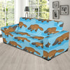 Platypus Pattern Print Design A02 Sofa Slipcover