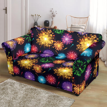 Firework Print Design LKS305 Loveseat Couch Slipcover