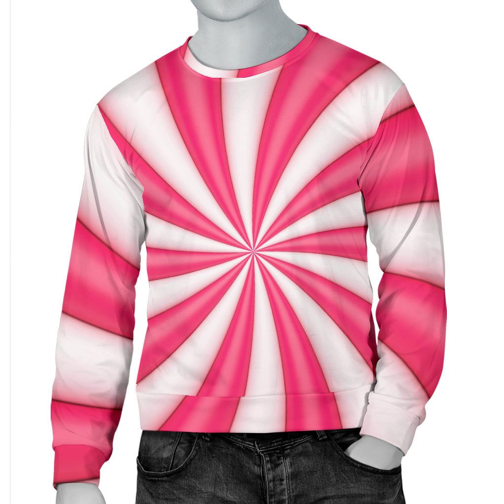 Vortex Twist Swirl Candy Print Men Long Sleeve Sweatshirt