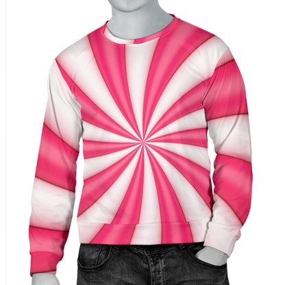 Vortex Twist Swirl Candy Print Men Long Sleeve Sweatshirt