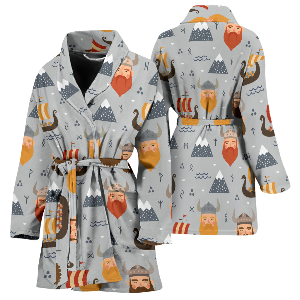Vikings Print Design LKS307 Women Bathrobe