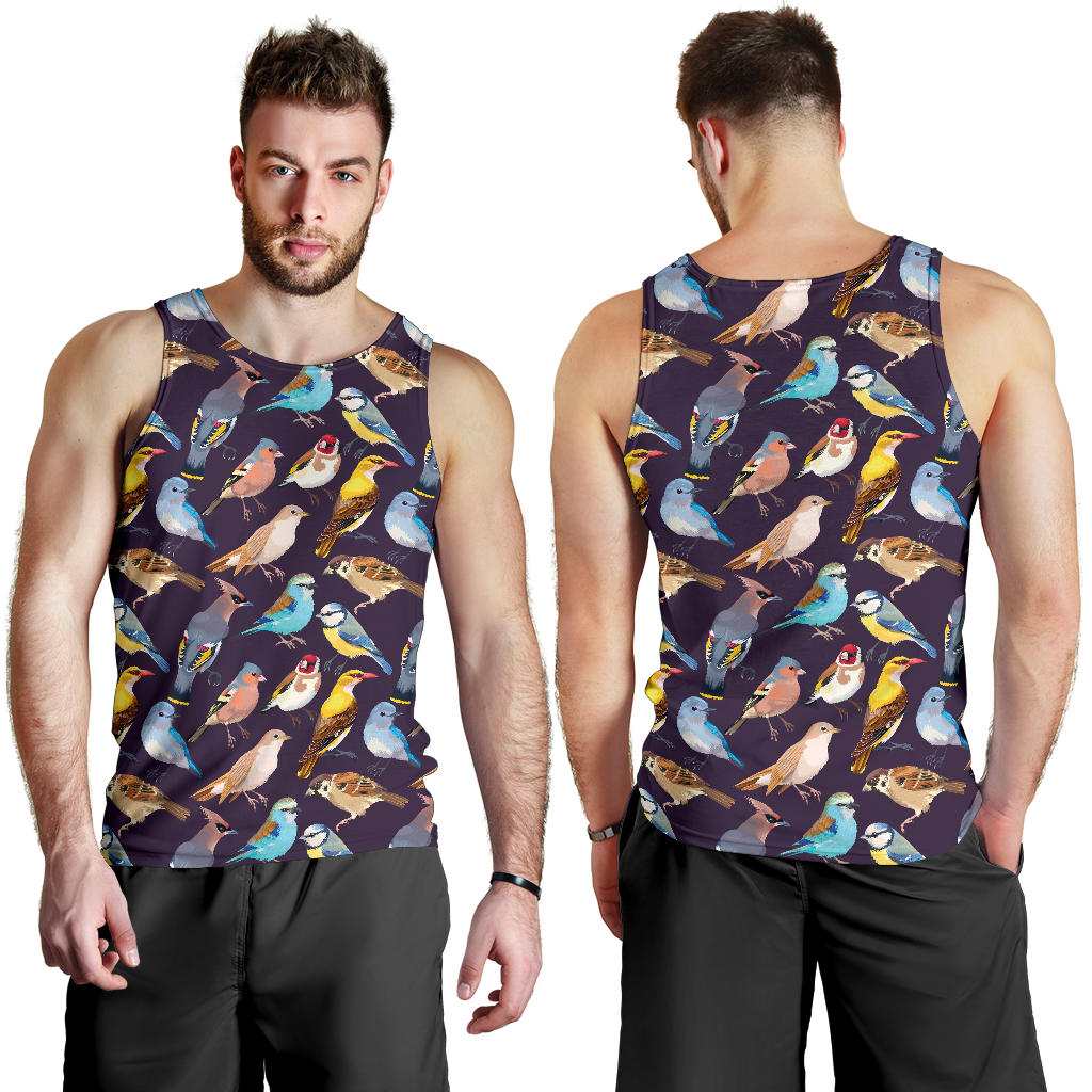 Bird Cute Print Pattern Men Tank Top