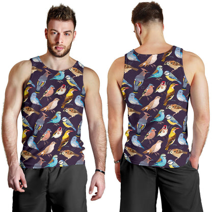 Bird Cute Print Pattern Men Tank Top