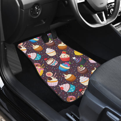 Cupcakes Party Print Pattern Car Floor Mats Front Back