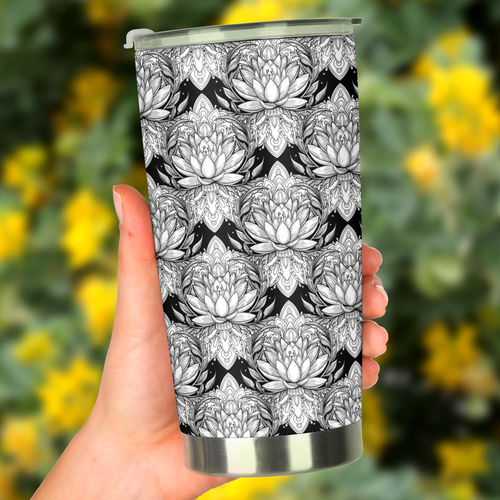 Lotus Mandala Print Pattern Tumbler