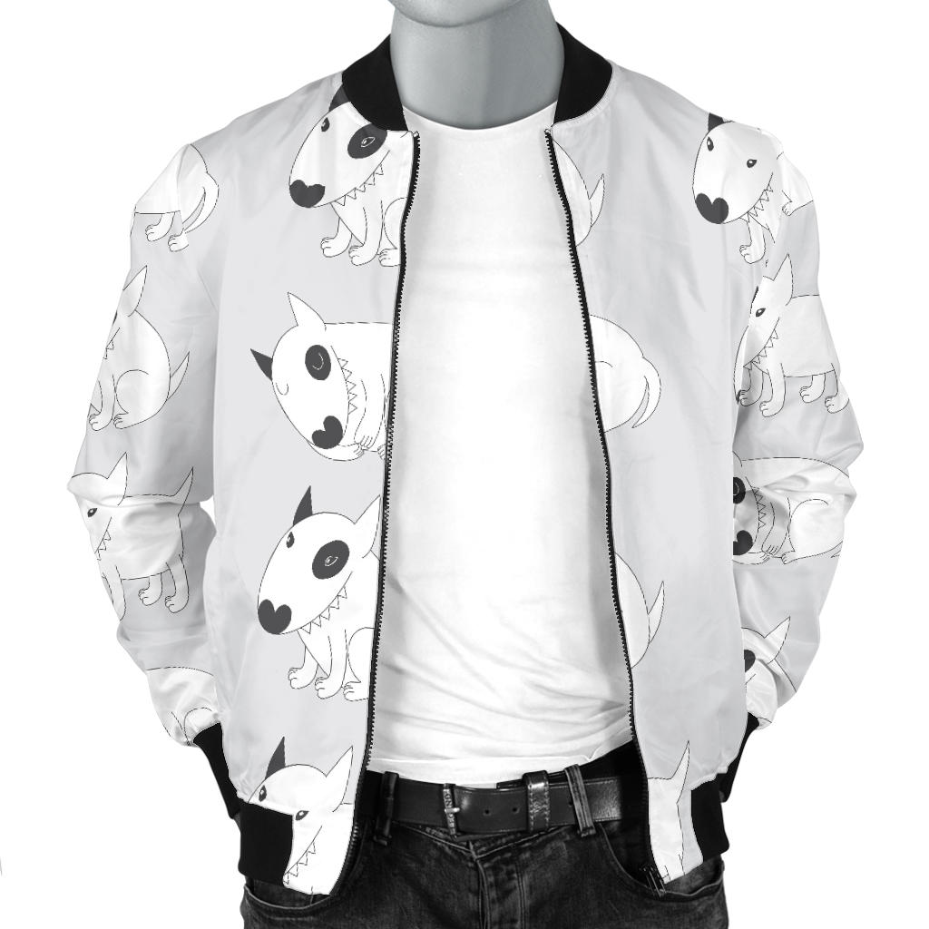 Bull Terrier hand draw Print Pattern Men Bomber Jacket
