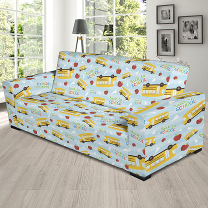 School Bus Back To School Print Design LKS303 Sofa Slipcover