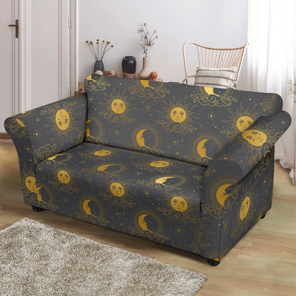 Sun Moon Print Design LKS305 Loveseat Couch Slipcover