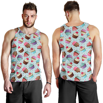 Cupcakes Fancy Heart Print Pattern Men Tank Top