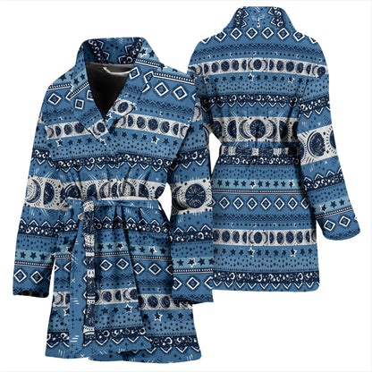 Sun Moon Pattern Print Design LKS306 Women Bathrobe