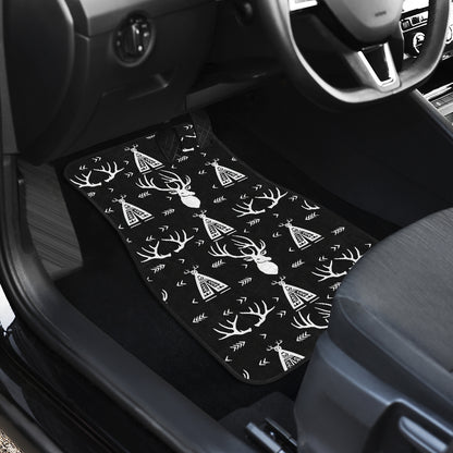 Deer Native Indian Print Pattern Car Floor Mats Front Back