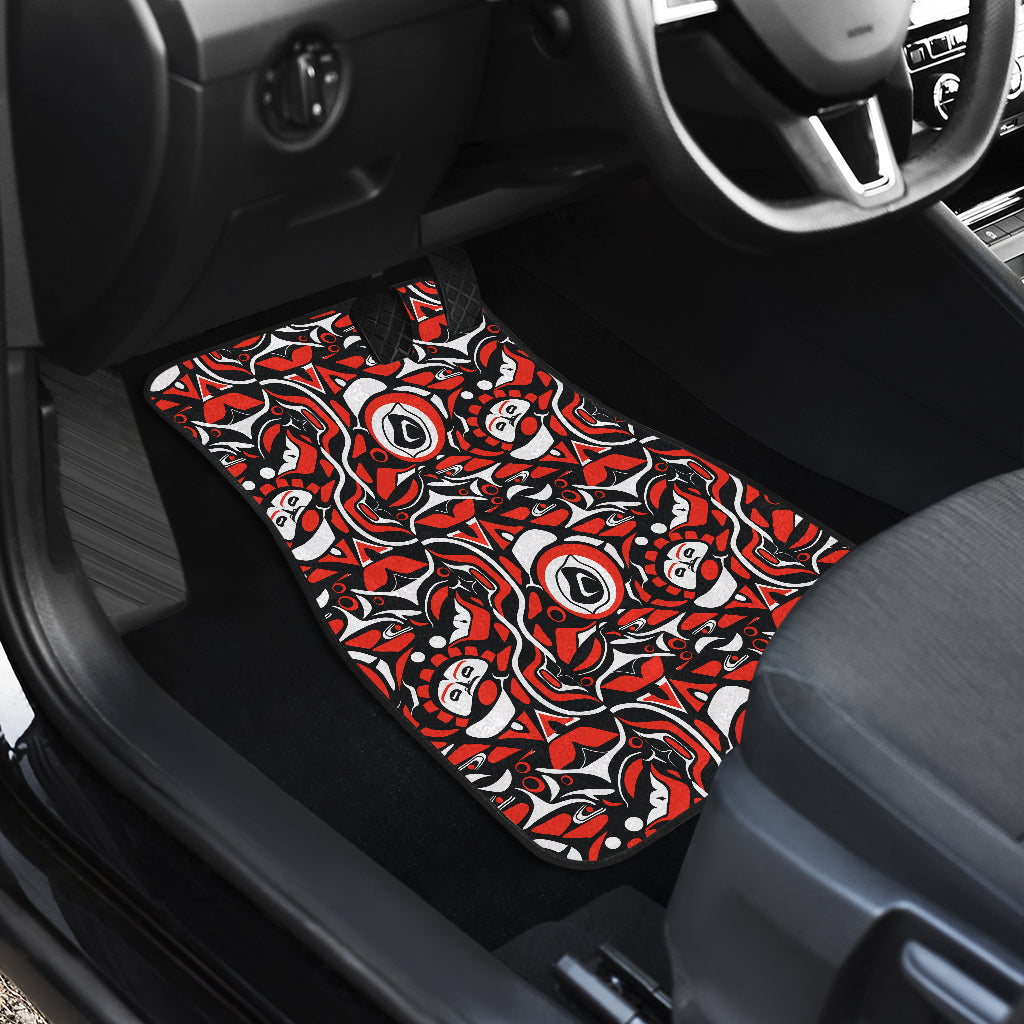 Native North American Themed Print Car Floor Mats Front Back