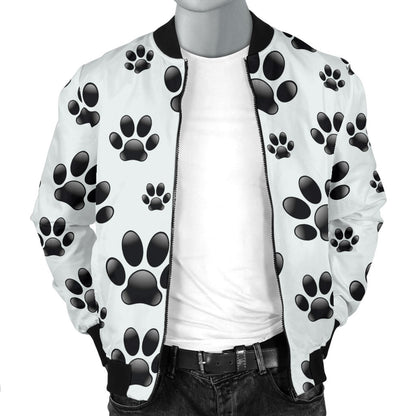 Paw Themed Print Men Bomber Jacket