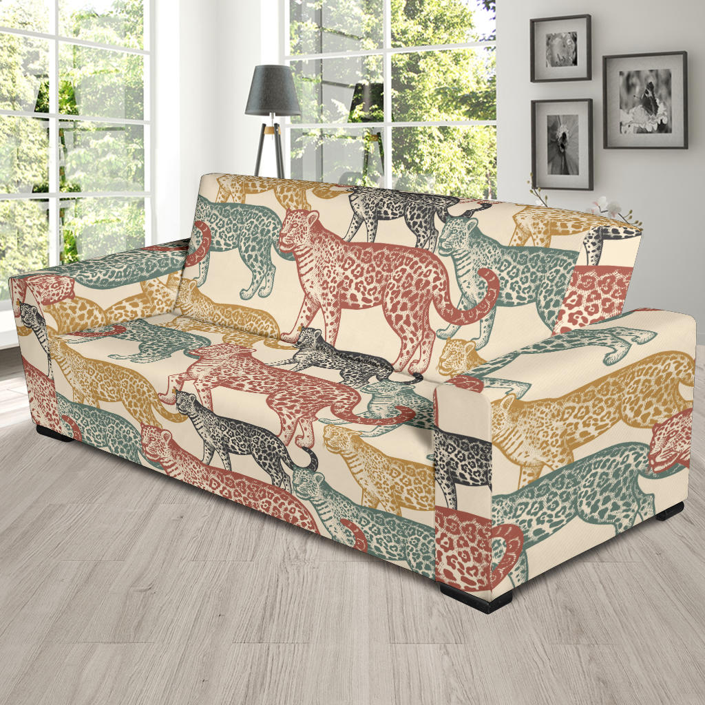 Jaguar Pattern Print Design 01 Sofa Slipcover