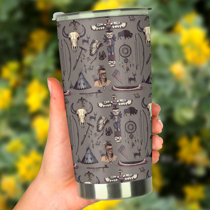 Native Indian life Design Print Tumbler