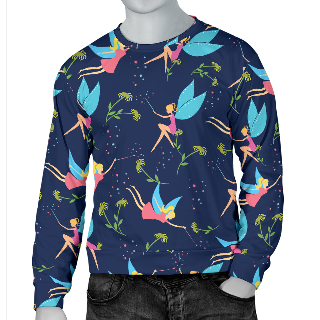 Fairy with flower Print Pattern Men Long Sleeve Sweatshirt