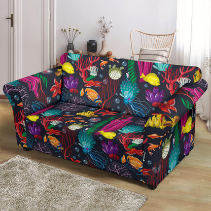 Underwater Cute Print Design LKS303 Loveseat Couch Slipcover