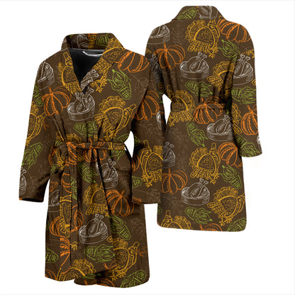 Thanksgiving Print Design LKS301 Men Bathrobe