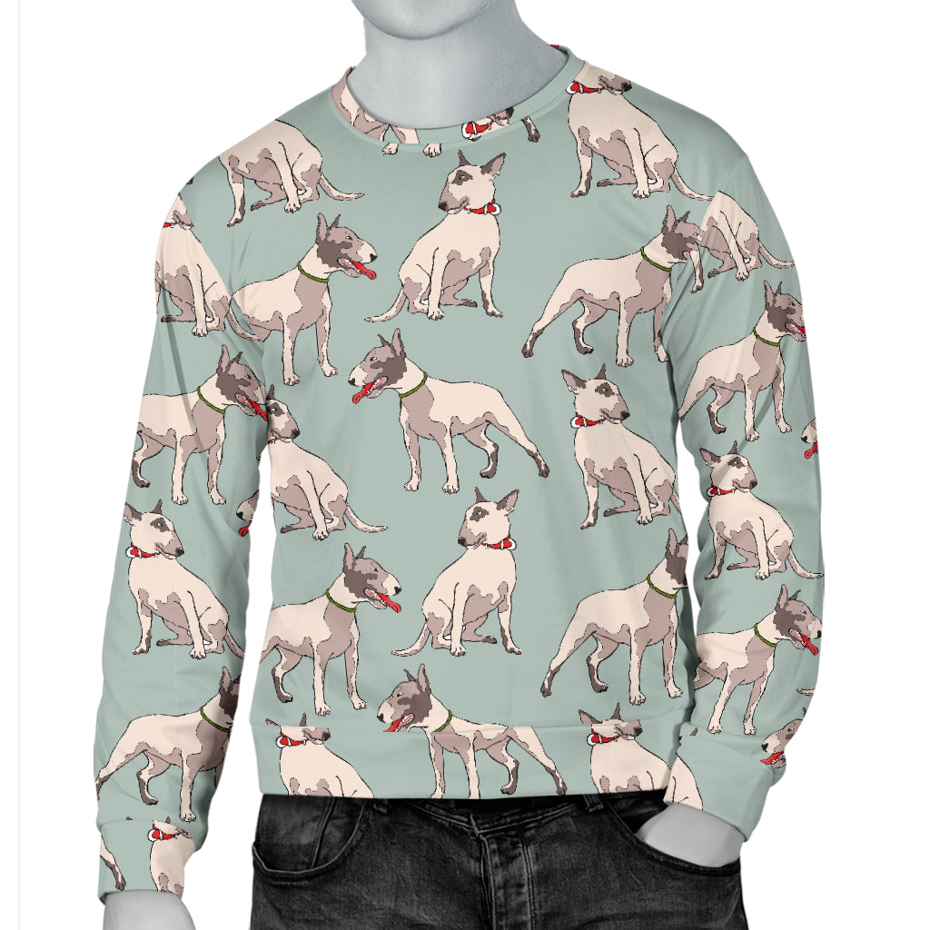 Bull Terrier Cute Print Pattern Men Long Sleeve Sweatshirt