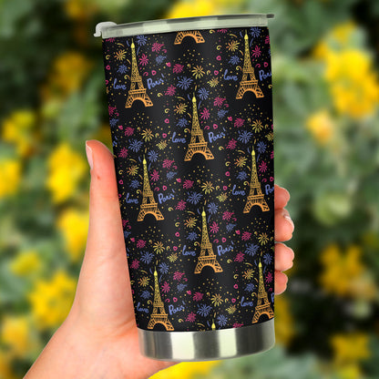 Eiffel Tower Love Paris Print Tumbler