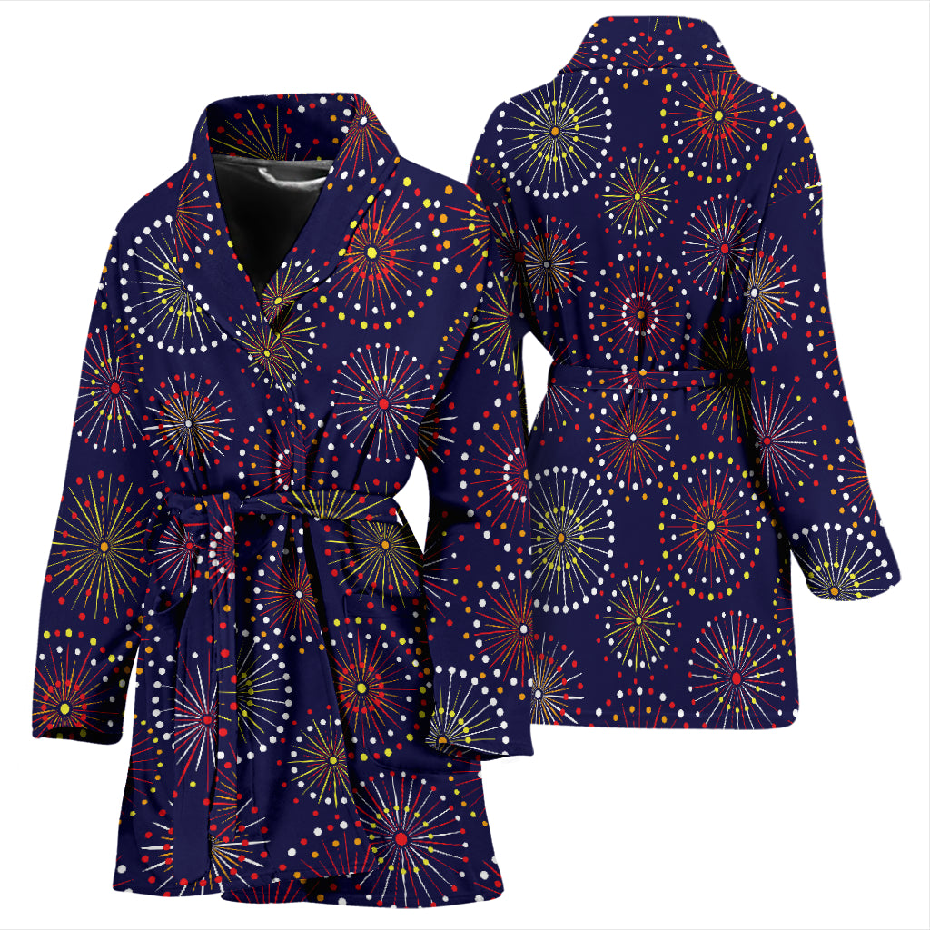 Firework Flower Style Print Design LKS302 Women Bathrobe