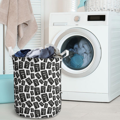 Christian Holy Bible Book Pattern Laundry Basket