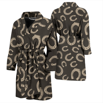Horseshoe Print Design LKS303 Men Bathrobe