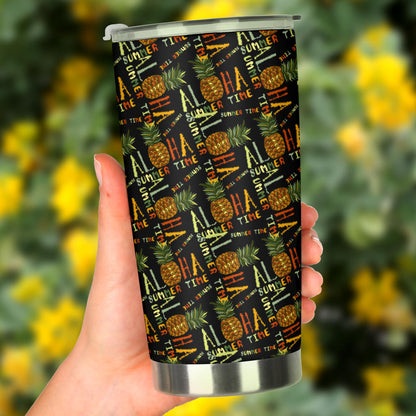 Aloha Hawaii Time Design Themed Print Tumbler