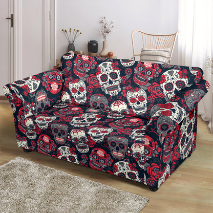 Sugar Skull Print Design LKS303 Loveseat Couch Slipcover