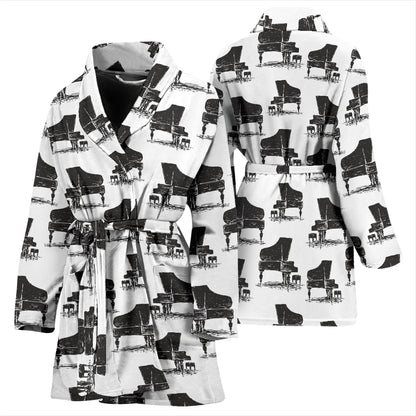 Piano Print Design LKS401 Women Bathrobe