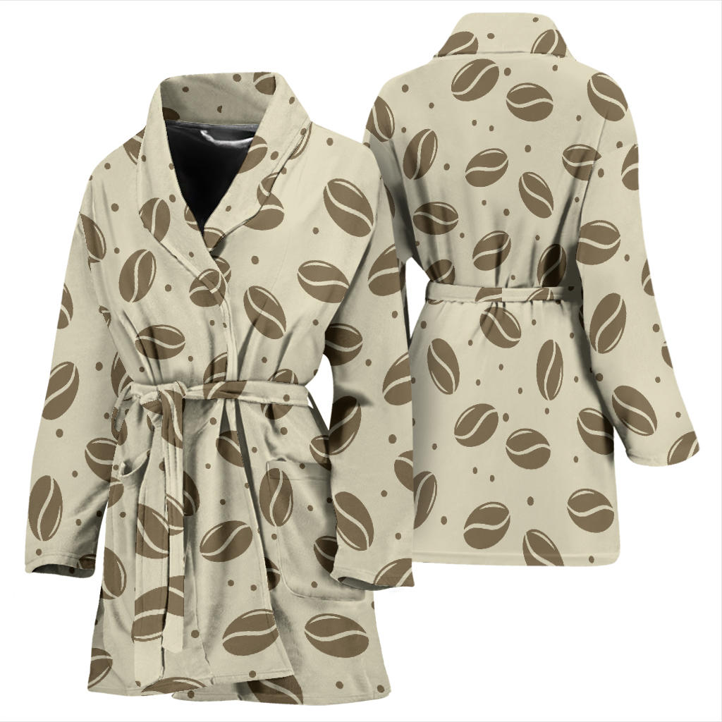 Coffee Pattern Print Design 02 Women Bathrobe