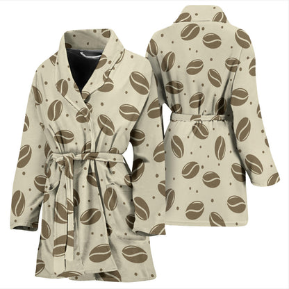 Coffee Pattern Print Design 02 Women Bathrobe