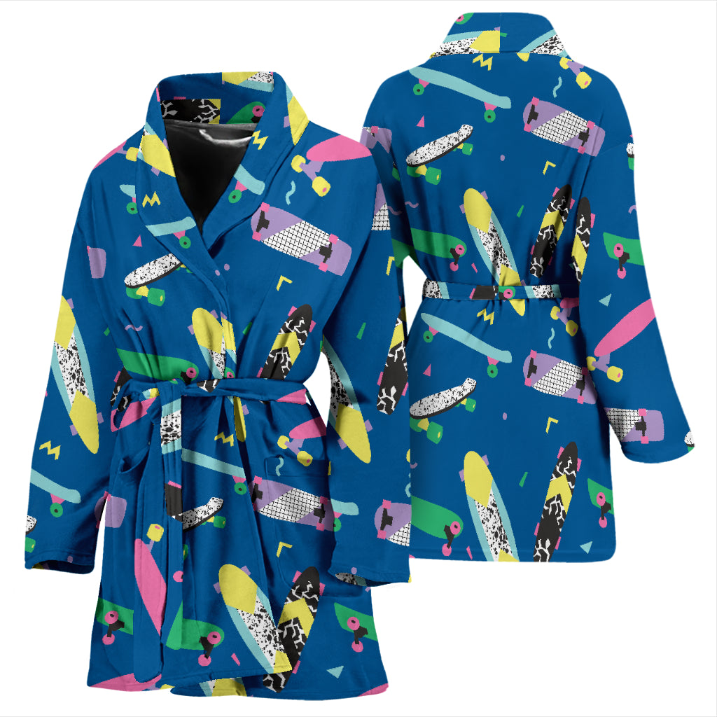 Skateboard Print Design LKS302 Women Bathrobe