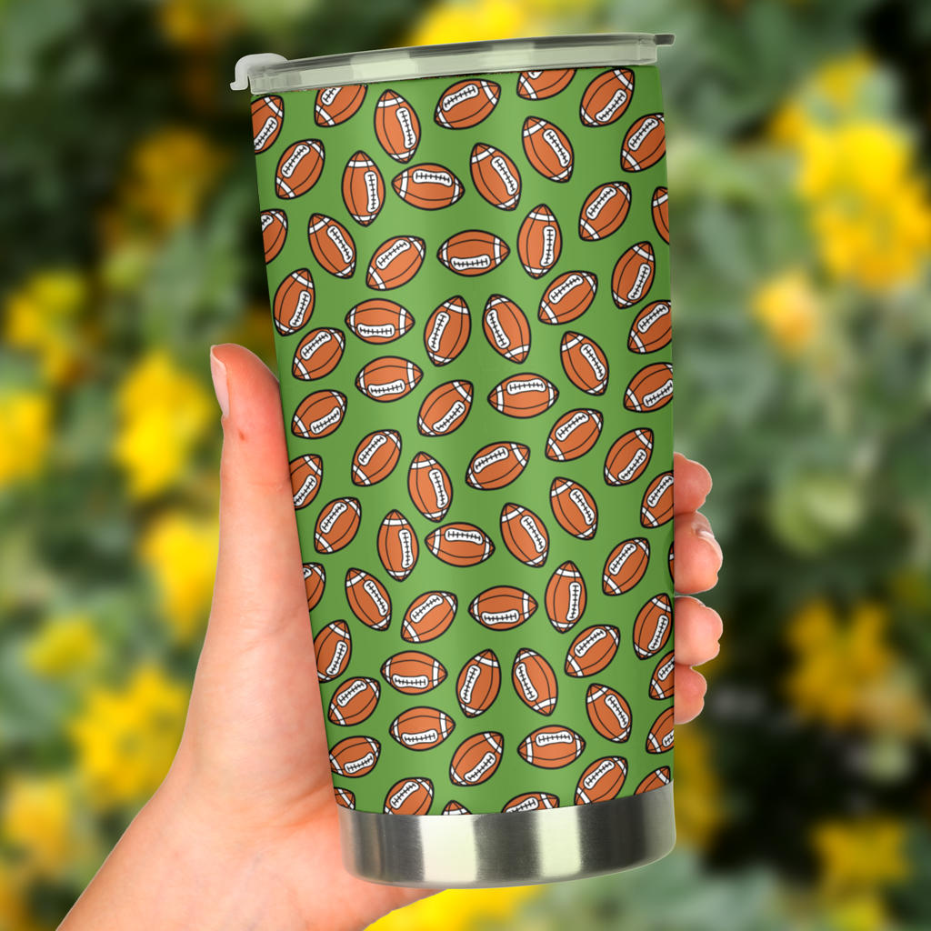 American Football on Green Design Tumbler