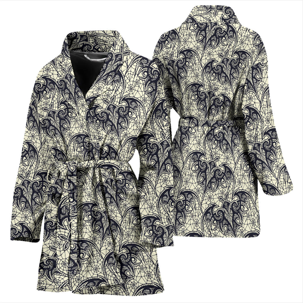 Bat Tribal Pattern Print Design 06 Women Bathrobe