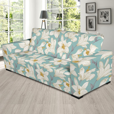 Lily Pattern Print Design 02 Sofa Slipcover