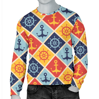 Nautical Pattern Design Themed Print Men Long Sleeve Sweatshirt