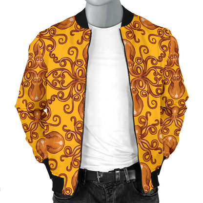 Octopus Background Design Print Men Bomber Jacket