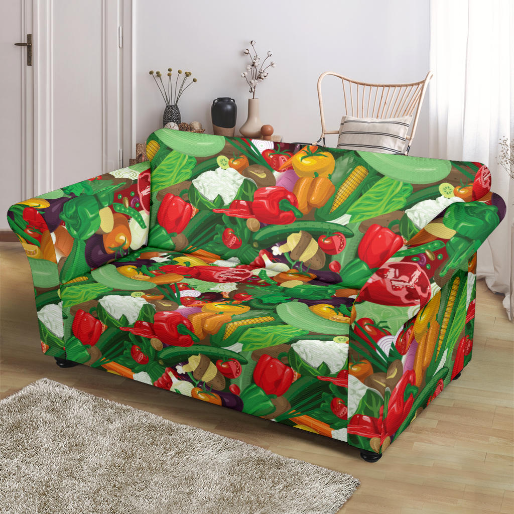 Salad Mix Vegetableprint Design LKS301 Loveseat Couch Slipcover