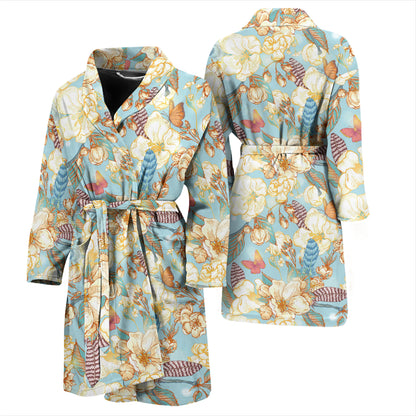 Summer Floral Print Design LKS302 Men Bathrobe