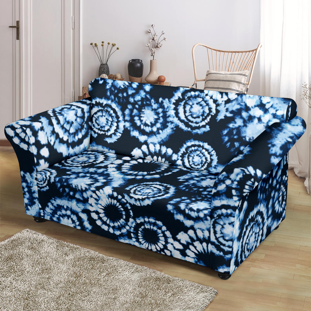 Tie Dye Dark Blue Print Design LKS306 Loveseat Couch Slipcover