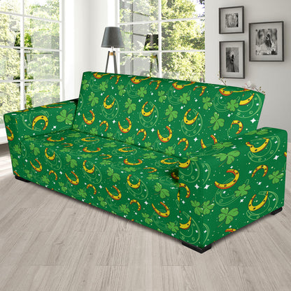 Shamrock With Horse Shoes Print Design LKS305 Sofa Slipcover